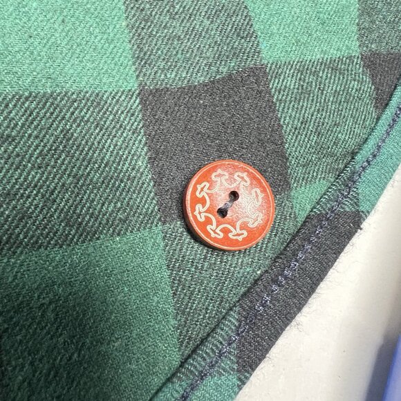 Cat Cloak Cape Ears Tail Cosplay Womens SMALL Wool Blue Green Plaid - Picture 7 of 9